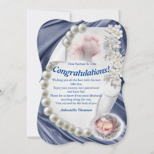 Tarjeta de felicitaciones a la bebé Silky Ivory Pe