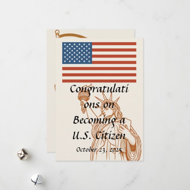 Tarjeta de felicitaciones a la ciudadanía estadoun (Anverso/Reverso In Situ)