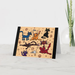 Tarjeta de felicitaciones a la dama de un gato loc