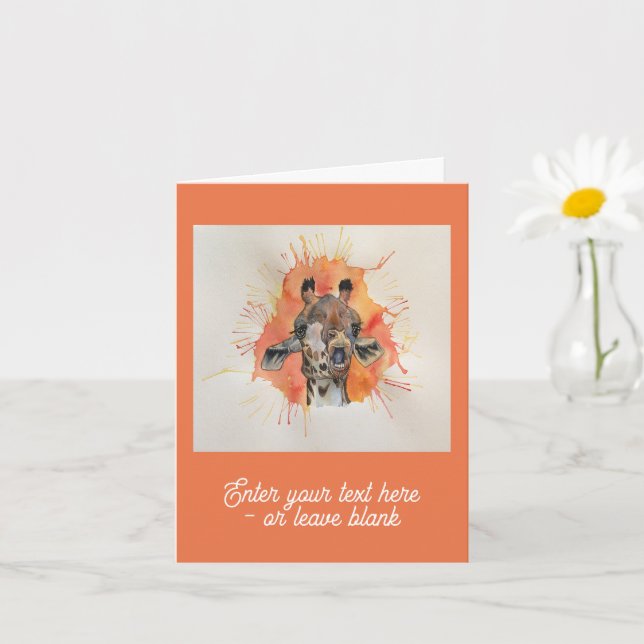 Tarjeta de felicitaciones a la jirafa gobsmackeada (Planta pequeña)