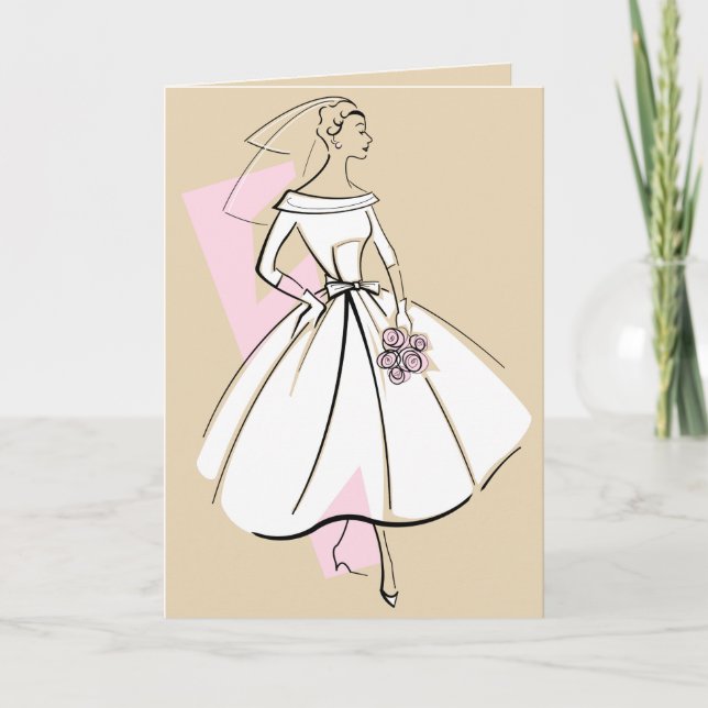 Tarjeta de felicitaciones a la Novia Neutral beige (Anverso)
