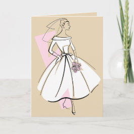 Tarjeta de felicitaciones a la Novia Neutral beige