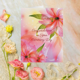 Tarjeta de felicitaciones a la pareja de Bodas flo