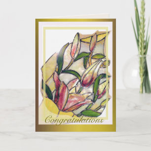 Tarjeta de felicitaciones a Lily Bouquet de Vidrio