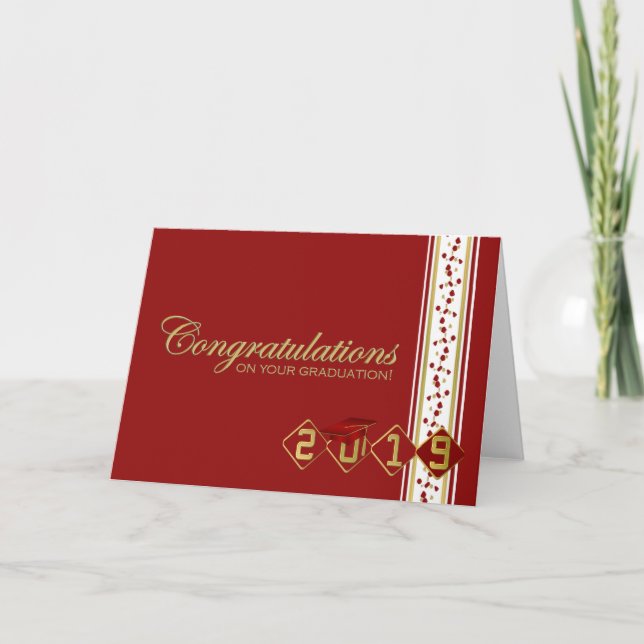 Tarjeta de felicitaciones a los graduados Red & Go (Anverso)