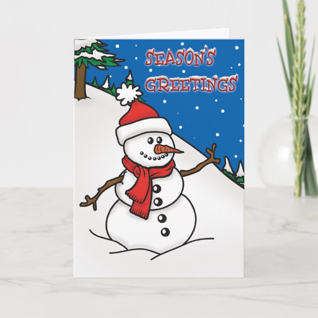 Tarjeta de felicitaciones a Navidades Snowman de t (Anverso)