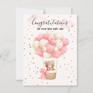 Tarjeta de felicitaciones a Teddy Bear Baby Girl