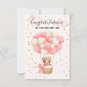 Tarjeta de felicitaciones a Teddy Bear Baby Girl