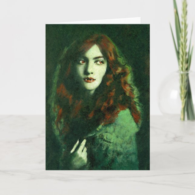 Tarjeta de felicitaciones a Vampire de la dama gót (Anverso)