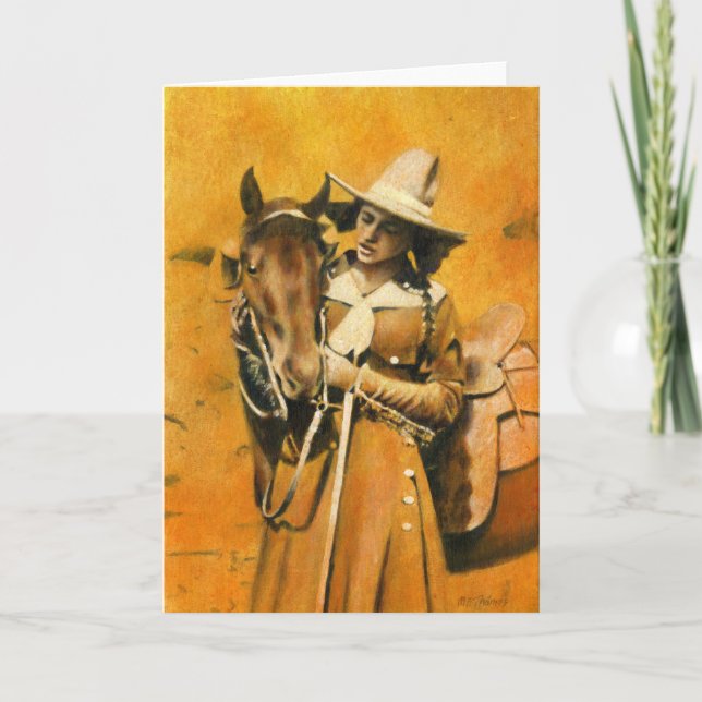 Tarjeta de felicitaciones a Vintage Cowgirl (Anverso)