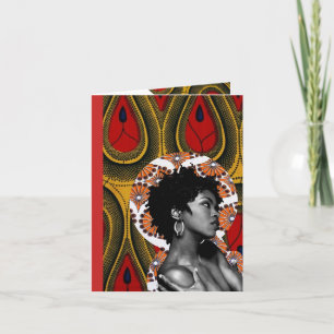 Tarjeta de felicitaciones africana de la tela de