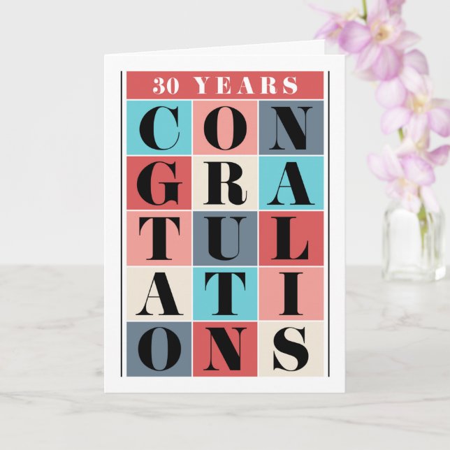 Tarjeta de felicitaciones al 30° aniversario de Em (Orquídea)