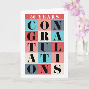 Tarjeta de felicitaciones al 30° aniversario de Em