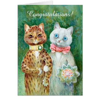Tarjeta de felicitaciones al Boda Louis Wain Cats