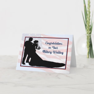 Tarjeta de felicitaciones al Boda militar