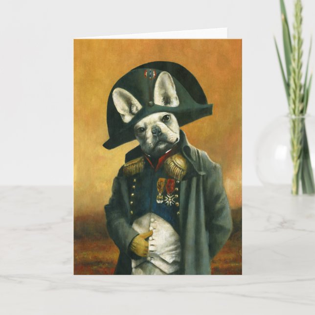 Tarjeta de felicitaciones al Bulldog francés Napol (Anverso)