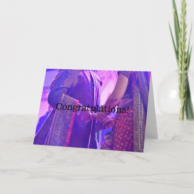 Tarjeta de felicitaciones al matrimonio hindú (Anverso)