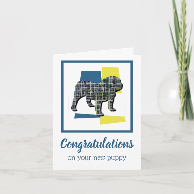 Tarjeta de felicitaciones al perro de Bulldog de p (Anverso)