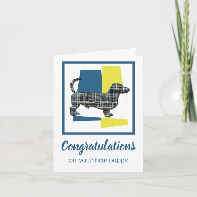 Tarjeta de felicitaciones al perro de cachorro Dac (Anverso)