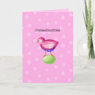 Tarjeta de felicitaciones al Recién nacido rosado 