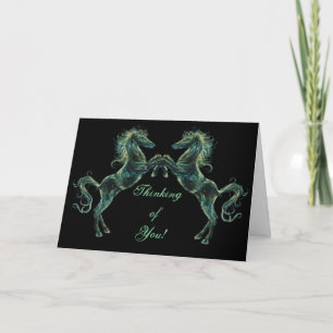 Tarjeta de felicitaciones árabe de los caballos