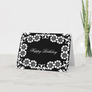 tarjeta de felicitaciones blanco y negro elegante