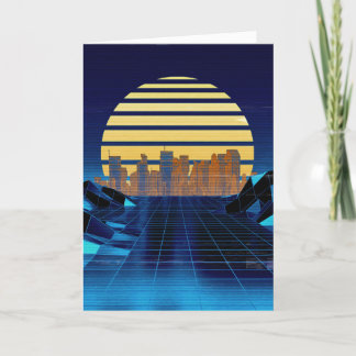 Tarjeta de felicitaciones Blue Synthwave