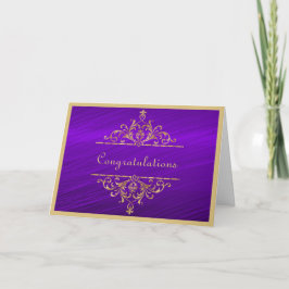 Tarjeta de felicitaciones boda Gold Purple
