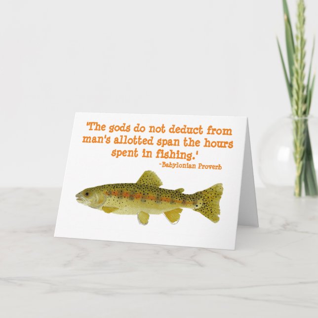 Tarjeta de felicitaciones chistosa sobre la pesca (Anverso)