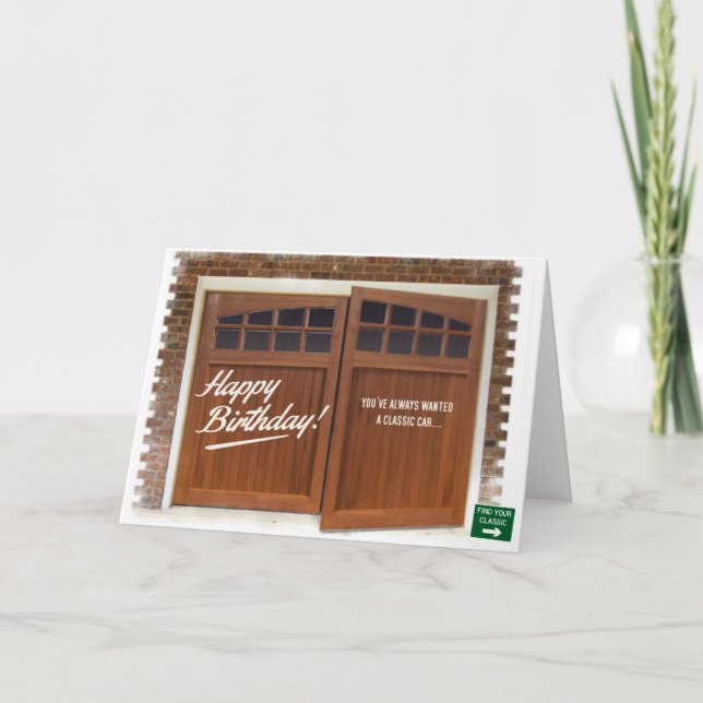 Tarjeta de felicitaciones clásica del coche de (Anverso)