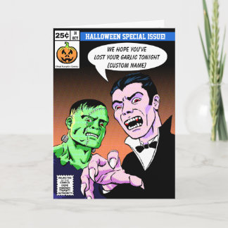 Tarjeta de felicitaciones cómica de Halloween del