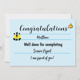 Tarjeta de felicitaciones con cara linda - Azul