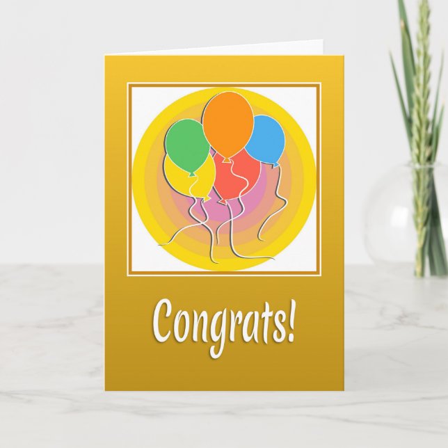 Tarjeta de felicitaciones con globos (Anverso)