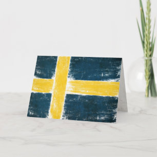 Tarjeta de felicitaciones con la bandera sueca en