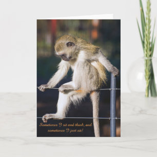 Tarjeta de felicitaciones con la imagen de Monkey