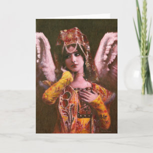Tarjeta de Felicitaciones de Ángel Vintage Decorat