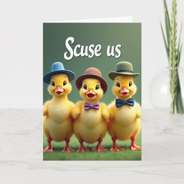 Tarjeta de Felicitaciones de Aves Amigables (Anverso)