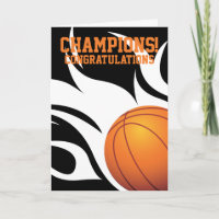 Tarjeta de felicitaciones de B&W Flaming Basketbal
