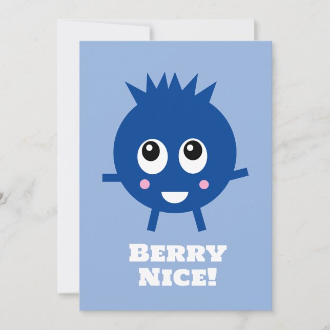 Tarjeta de felicitaciones de Blueberry "Berry Nice (Anverso)