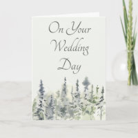 Tarjeta de Felicitaciones de Boda Árboles de hoja