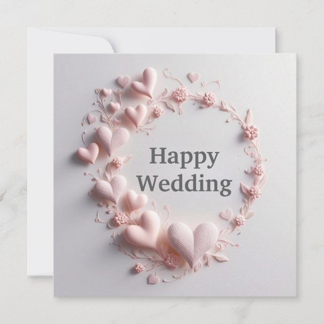 Tarjeta de Felicitaciones de Boda Feliz (Anverso)