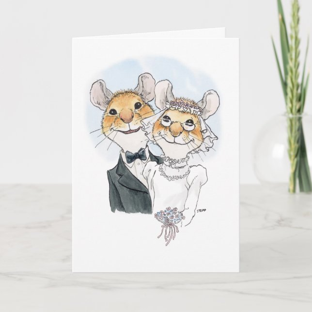 Tarjeta de felicitaciones de boda para una pareja  (Anverso)