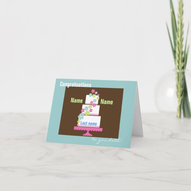 Tarjeta de felicitaciones de Boda totalmente perso (Anverso)
