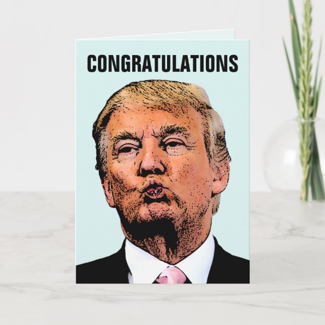 TARJETA DE FELICITACIONES DE BODAS DE TRUMP (Anverso)