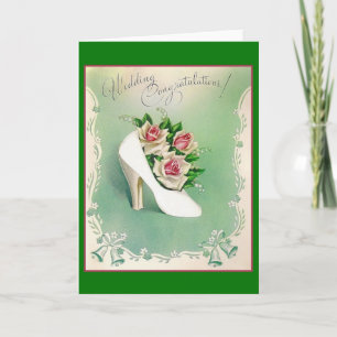 Tarjeta de felicitaciones de bodas de vintage
