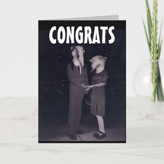TARJETA DE FELICITACIONES DE BODAS DIVERTIDA Y SIN (Anverso)