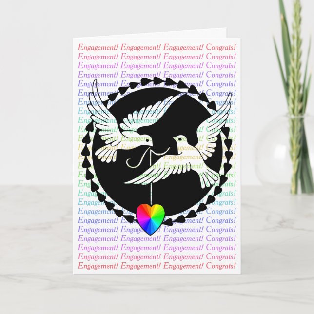 Tarjeta de Felicitaciones de Compromiso Gay: Palom (Anverso)