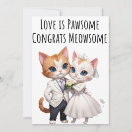 Tarjeta de felicitaciones de compromiso para gatos