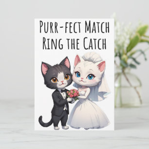 Tarjeta de felicitaciones de compromiso para gatos