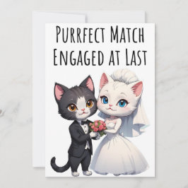 Tarjeta de felicitaciones de compromiso para gatos
